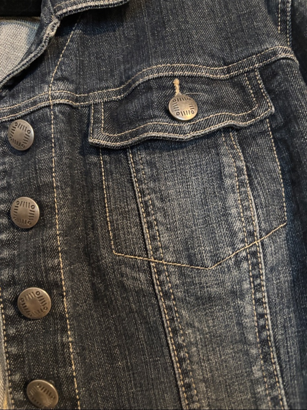 Chico Platinum Dark Blue Denim Jacket with Button Placket - Picture 4 of 8